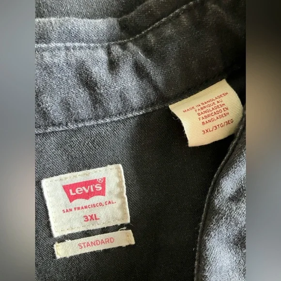Levi’s faded black denim western shirt, snap button - Picture 6 of 8